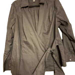 NWOT Lane Bryant Elegant Wrap Black Blouse